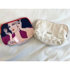 2 Womens Cosmetics Bags 9" x 6"